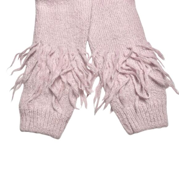 Cinq à Sept | Women | Dusty Pink Alpaca Merino Wool Knit Fringe Sweater | Medium - Picture 10 of 12
